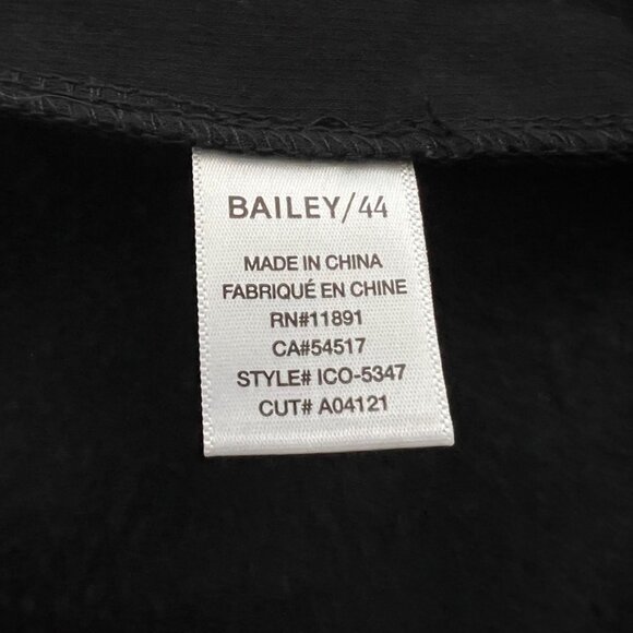 NWOT Bailey 44 Black Jane Knit Blazer Ruched Sleeve Open Front Career M - Picture 7 of 10